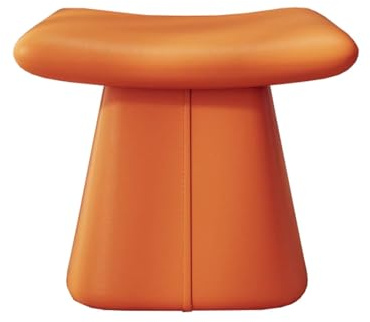 CXFSCD Sgabello per Trucco, Sgabello ottomano, Resistente alle Macchie e Facile da Pulire, Adatta alla Curva della Seduta Umana, Supporto Stabile Senza oscillazioni(Color:Arancione)