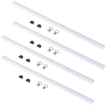 Vikye Ajuste en L de Aluminio de 3,2 Pies para de Orugas Rieles de Amarre Duraderos para Transporte Seguro de Motocicletas y Vehículos Utilitarios (SILVER)