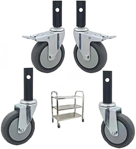 Svängbara låshjul med hylsa,universella 4-pack,halkfria hjul för köksvagnar,108 mm reservhjul för servicevagnar,kraftiga rullande hjul