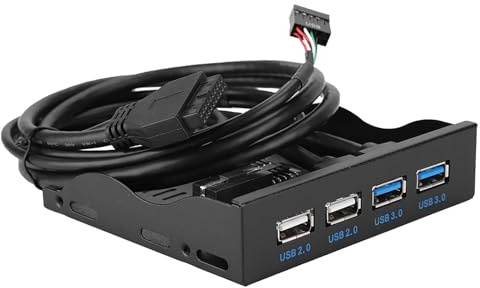 Yinhing 3,5 Tums 4-portars Diskettenhet Frontpanel USB3.0 + USB2.0 för Stationära Datorer Lätt Att Installera Plug and Play