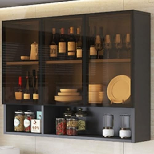 Väggmonterat badrum kök sto skåp – massivt träskåp med s dörr för balkong garderob toalett platsbesparande nizer (B 105 x 30 x 80 cm / 41.3in/41,3 tum)