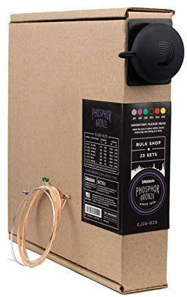 D'Addario EJ26-B25 Set di corde per chitarra acustica in bronzo fosforoso, luce personalizzata, 11-52, 25 set di massa