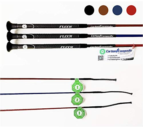 Fleck Cravache de dressage ultra légère en carbone Noir 110 cm