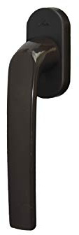 Roto,Fenstergriff Samba mit Logo, mit Schrauben, Farbe schwarzbraun, Stiftlänge 43 mm, 14.5x2.8x5.6