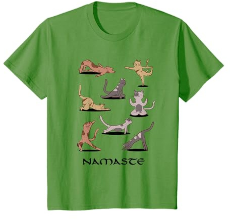 Yoga Meditation Katzen Figur Namaste T-Shirt