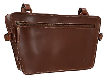 Gusti Rahmentasche Leder - Alois De H. Doppelpacktasche Fahrradtasche Ledertasche Fahrrad Vintage Braun Leder