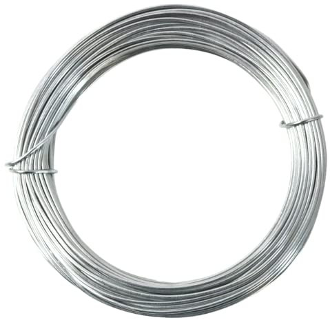 fiXte Bobina de alambre galvanizado cortada a la longitud para valla de jardín, soporte para plantas de 1 mm, 1,2 mm, 1,6 mm y 2 mm de grosor disponible (1,6 mm x 15 m)