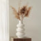 Winter Shore Jarron Ceramica Beige - Jarron Decorativos Modernos de 25 cm con Diseño de Donut Redondo - Jarrón Flores Secas, Pampas, Ramo Fresco para Oficina, Cenas, Centros de Mesa, Fiestas, Bodas