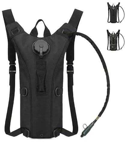 Topyond Paquete De Hidratación Mochila con Almacenamiento Gran Capacidad para Correr Senderismo Ciclismo Vejiga De Agua Mochila Tela Oxford Resistente Impermeable para Exteriores 3L(Negro)