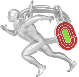 METALMORPHOSE - Nyckelring för friidrott - sport passion, gåva till herr, dam gåva, Färg: silverfärger, Taille unique