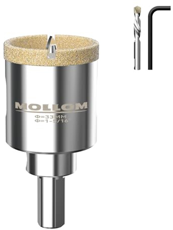 MOLLOM 1-5/16 (33mm) diamanthålskär med 2 styrborrar