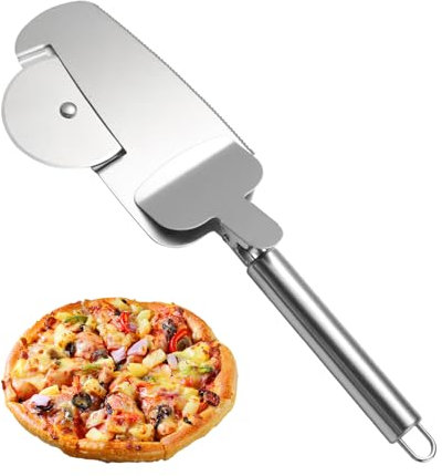 Rotella Tagliapizza,Tangger 3 In 1 Rotella Tagliapizza Tagliapizza Pala per Pizza Rotella Spatola Pizza Taglia Pizza Rotella Taglia Pizza Acciaio Inox Pizza Cutter per Pizza Torte e Pie,Waffle