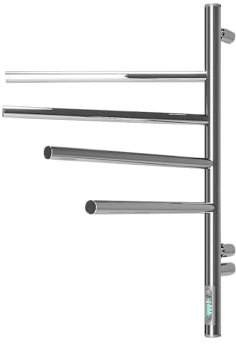 Elna Edelstahl Handtuchheizkörper 60x40 cm – 45W Wandtrockner mit Thermostat & 4 Schwenkarmen – Elektrischer Badheizkörper IP44