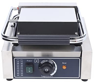 MJMLUCK Sandwich Quesadilla Maker, Commercial Single Panini Sandwich Press Grill 1800W Sandwich Cast Iron for Bakeries, Restaurants, Kiosks