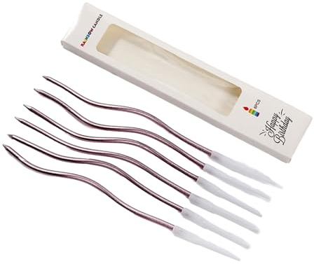 Jzh45adc Paquet De 6 Accessoires De Bougie À Gâteaux Plaqués Multicolores Incurvés pour Fête Mariage Et Décoration Chambre Célébration Bougie Chambre Décorative