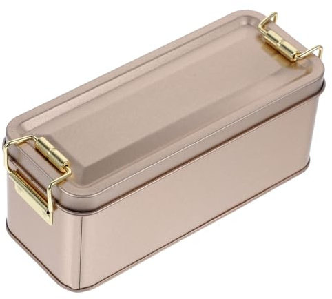 ARTSEWPLY Scatola di Latta per Facile Organizzazione per Biscotti in Latta Oro Vintage Contenitore per Biscotti Coperchio Design Semplice e Finemente Levigato e Conservazione Snack