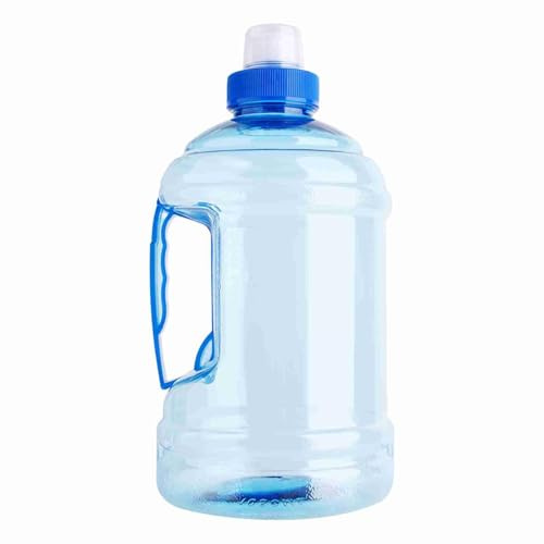 Kukyller Botella de agua de 1 litro, botella deportiva de gran capacidad, recipiente para beber, jarra de plástico reutilizable con asa y tapa para entrenamiento, fitness, gimnasio,