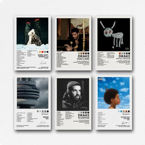 Generisch A Set Of 3 Drake Album Poster Für Zimmer, Ästhetische Leinwand-Wandkunst, Schlafzimmer-Dekor Poster 08x12inch(20x30cm)