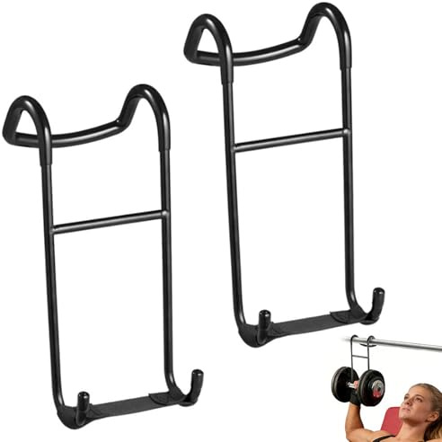 ZYETGH Ganci Per Manubri, 2 Ganci Per Manubri Resistenti In Ferro Nero, Supporto Per Campana Muta Per Esercizi A Casa E In Palestra, Capacità Di Carico Fino A 99,8 Kg