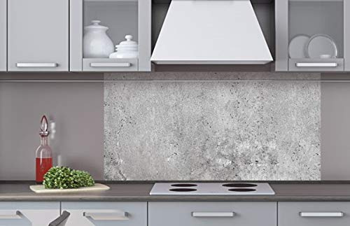 Kompositplatta för köksvägg betong II 80 x 40 cm | stänkskydd kök för spis diskbänk | premiumkvalitet, aluminium Dibond, tjocklek 3 mm – tillverkad i EU | inklusive lim