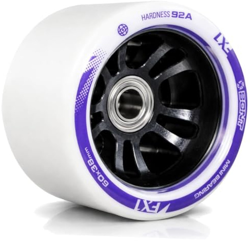 Bont FX1 Roller Skate Wheels with 688 Mini Bearings - Derby and Indoor Speed Quad Skating - Pack of 8 with bearings