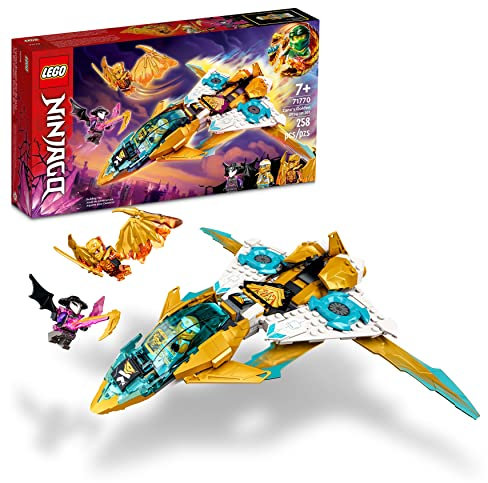 LEGO NINJAGO 71770 Zane's Golden Dragon Jet Spielzeugflugzeug-Set, Geburtstagsgeschenk Idee für Kinder, Jungen und Mädchen 7 plus Jahre alt mit Cole & Zane Minifiguren