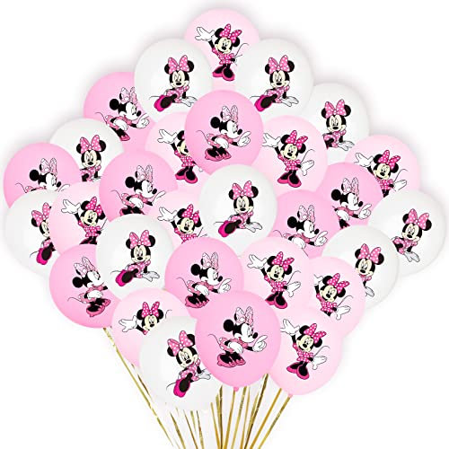 30Pcs Minnie Luftballons Geburtstag Dekoration Set, Mickey Mouse Ballons Partyzubehör,Geburtstagsdeko Minnie Themed Party Set, Latexballon, Heliumballon, Mädchen Junge Kindergeburtstag Deko Ballons