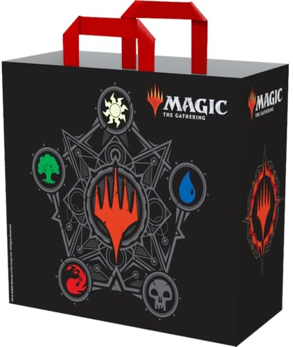 Konix Shopping Bag - Size M 40 x 45 x 20 cm - Recycled Material - Various Designs, Black - 5 colours, 40 x 45 x 20 cm, Magic: The Gathering