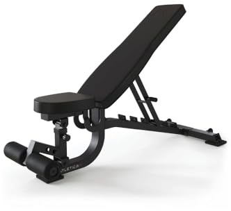 ATLETICA B2 | Banc de musculation Situp avec repose-pieds | Banc incliné réglable en position négative | Banc de musculation idéal pour les sit-ups et l'entraînement avec haltères