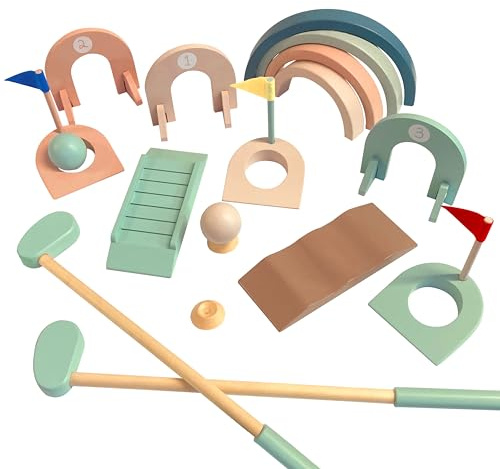 House of Marbles Wooden Indoor Crazy Golf Set, Miniature Golf Experience, Family and Kids Fun Activity, Ideal for Home Play