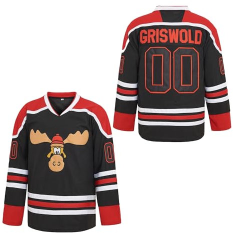 PERC30 Hockey-Trikots #00 Movie Herren genähte Buchstaben und Zahlen S-4XL, Schwarz, XX-Large