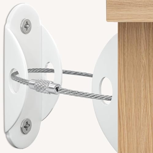 Furniture Anchors (8 Pack) for Baby Proofing, Anti Tip Furniture Anchor Securing 420lbs Tension Earthquake Resistant Metal Furniture Wall Anchor Prevent Baby Pet from Falling Furniture