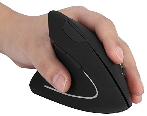 Ratón Vertical para Zurdos, Ratón óptico Ergonómico USB Inalámbrico de 2,4 GHz para Ordenador Portátil PC