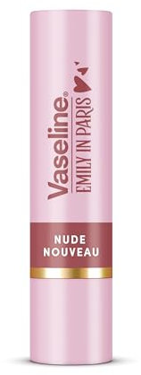 Vaseline LP Lippenbalsam mit Farbe, Emily Nude Nouveau, 3 g, 24H Feuchtigkeitsspendung, 9% Vaseline, natürlicher Hautton