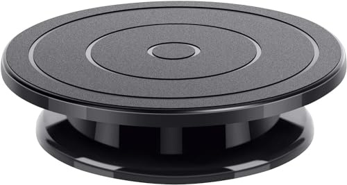 Rotella girevole da 27,9 cm per scolpire torte, giradischi per pittura nera, supporto leggero per verniciatura, spruzzatura, decorazione di torte, articolo da esposizione
