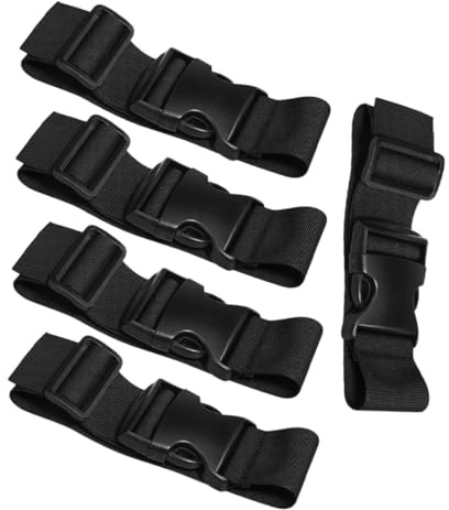 Beavorty 5 Pièces Ceinture D'extension Multifonctionnelle Accessoires De à Sangle De Remplacement Réglable Ceinture De Liaison De Marchandises Sangle Fixe De Black Nylon
