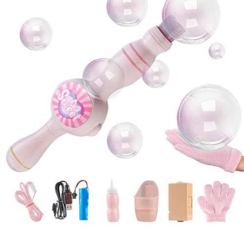Cute Rechargeable Smoke Bubbles With Colorful Light Stick Automatic Soap Blower Outdoor Gift Games Party Summer