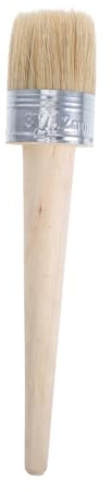 HORIALENCE Pincel Redondo con Cerdas Naturales para Cera para Muebles De Madera Grande Uso Plantillas Decoración del Hogar y Pintura con Brocha Pintor Redonda
