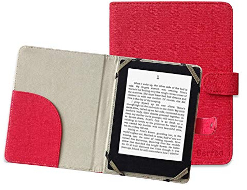 Berfea 7,8 tum skyddsfodral för Onyx Boox, Tolino EPOS, Kobo, Cybook Ocean, BIGME S6, Meebook M8/P78, Pocketbook InkPad, MobiScribe Wave, Likebook 7,8 tums eReader, röd