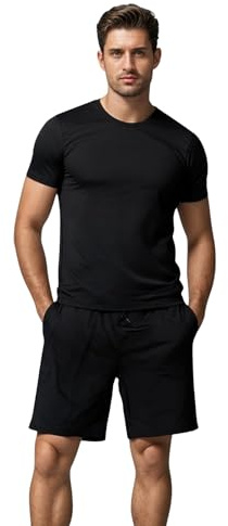 MAGIC SELECT Completo Sportivo Corto Uomo Estate. Maglietta e Pantaloni Corti Leggeri e Traspiranti con Tasche e Cordoncino Regolabile, Chandal Ideale per Gym, Running e Allenamento
