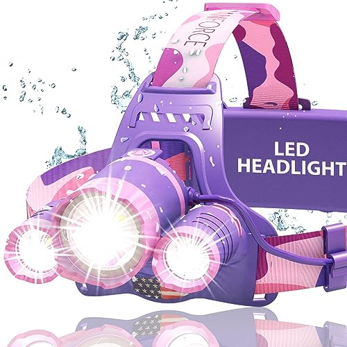 DanForce Headlamp. USB Rechargeable LED Head Lamp. Ultra Bright LUMINUS 1080 Lumen Headlamp Flashlight + Red Light. HeadLamps for Adults, Camping, Outdoors & Hard Hat Light. Zoomable IPX54 Headlight