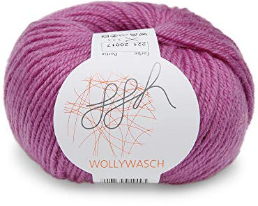 ggh Wollywasch - 100% Schurwolle (Superwash) - Wolle zum Stricken oder Häkeln - Lauflänge 125m auf 50g - Farbe 221 - Orchidee