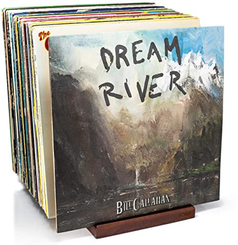 MÖNKE Scaffale Per Dischi In Vinile - Un Portadischi Dal Design Minimale - Capacità 50 Lp - Con Scanalatura Frontale Per L'esposizione (Marrone)