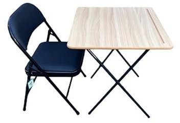 Exam Folding Table & Chair Set for work from home computer laptop study dining patio table chair Set