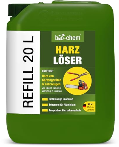 Bio-Chem - Décapant résine végétale bidon 20L - Soin pour Taille-haie, tronçonneuse et Outils de Jardin - Formule biodégradable puissante – Spray Anti-encrassement Auto