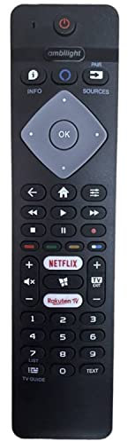 Remplacer pour télécommande Philips ambilight pour telecommande Philips 4K UHD TV 43PUS8105/12 50PUS8105/12 58PUS7855/12 65PUS7855/12 70PUS7855/12