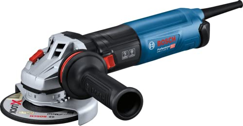 Bosch Professional Angle Grinder GWS 17-125 TS(1700 Watts, Supply, Protective Cap, Cut Protection Cap with Clip, Polv Filter, Two Pin Wrench, Flange Mount, Nut Serr, Conf.Cart), Blue