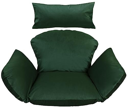 Ferocity Hängesessel Kissen, Polster, Auflage für Polyrattan/Rattan Indoor Hängeschaukel, Hängekorb, Schaukel Korb, Rückenkissen in der Farbe Grün [114]