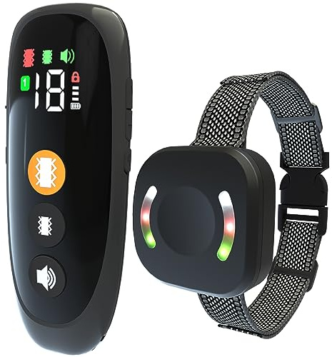 Collar de Adiestramiento para Perros,Collar Recargable con Rango de Control Manual 2000 Metros,4 Modos de Adiestramiento Efectivos Luz LED/Sonido/Vibración/Fuerte Vibración,Resistente al Agua IP67