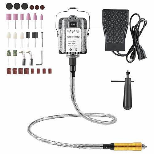 NArra Outil Rotatif 1200W pour Tige Flexible, Meuleuse Suspendue Electrique avec Interrupteur Rotatif Avant et Arrière, Meuleuse Polyvalente pour Couper, Polir, Percer et